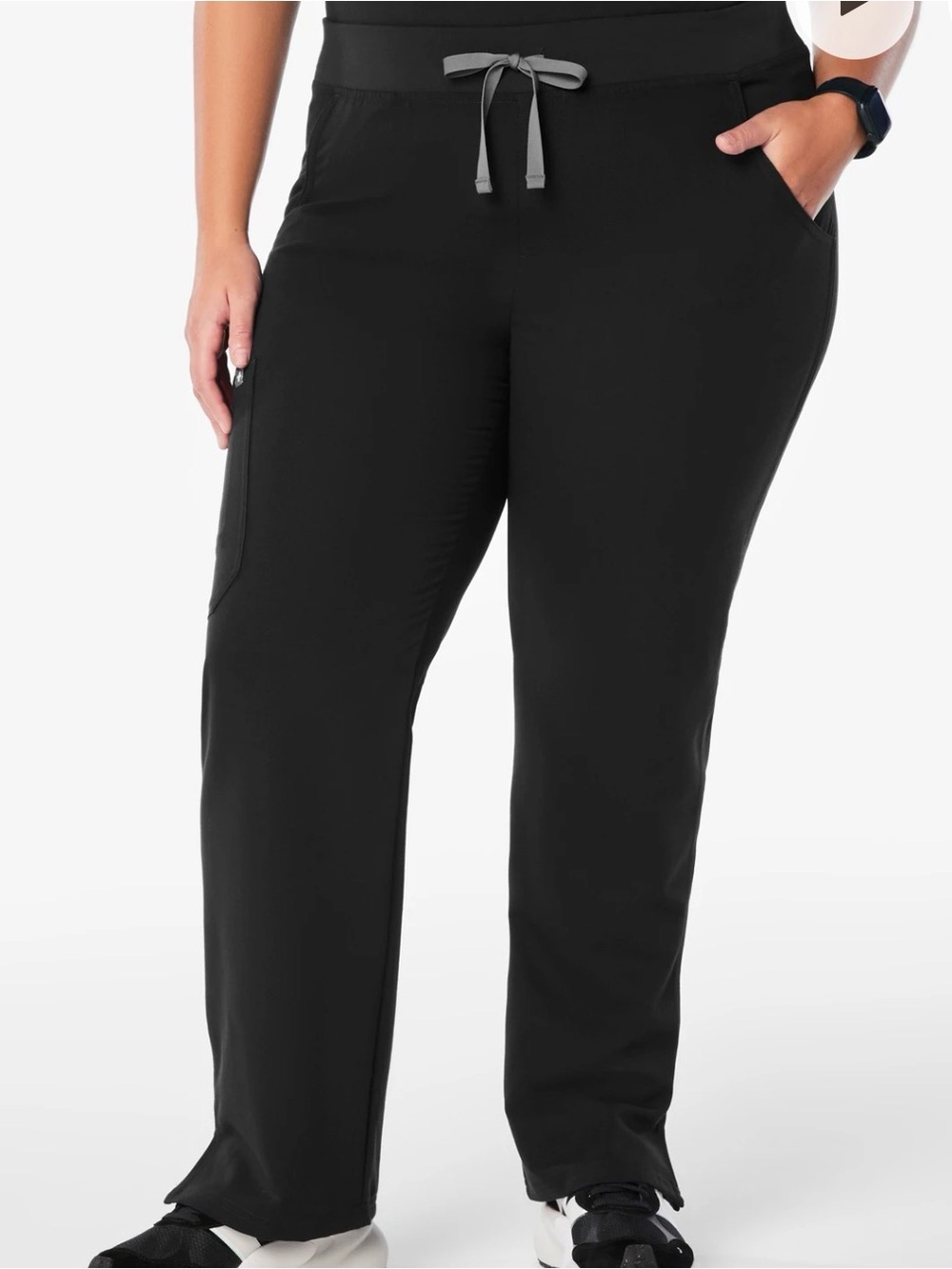 Figs Kade Cargo Scrub Pants Black Drawstring with Side Pocket NWT